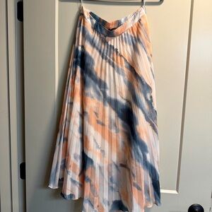 Aakaa Navy and Peach A-Line Skirt
